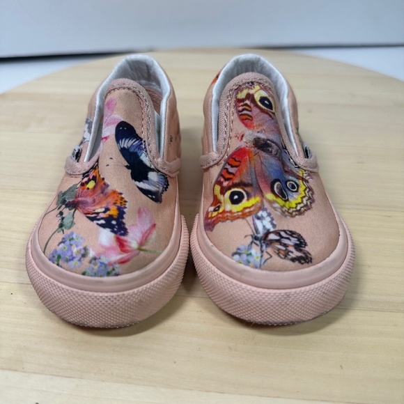 Vans Other - Vans Pink Butterfly Slip-On Baby Shoes